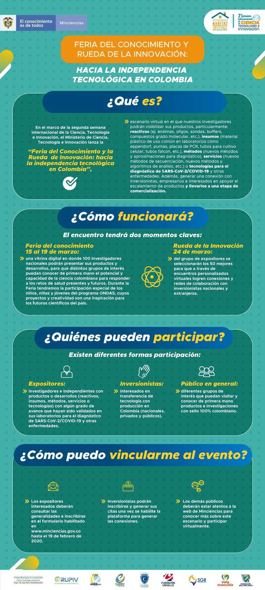 1ª feria del conocimiento y rueda de la innovación: hacia la independencia tecnológica en Colombia