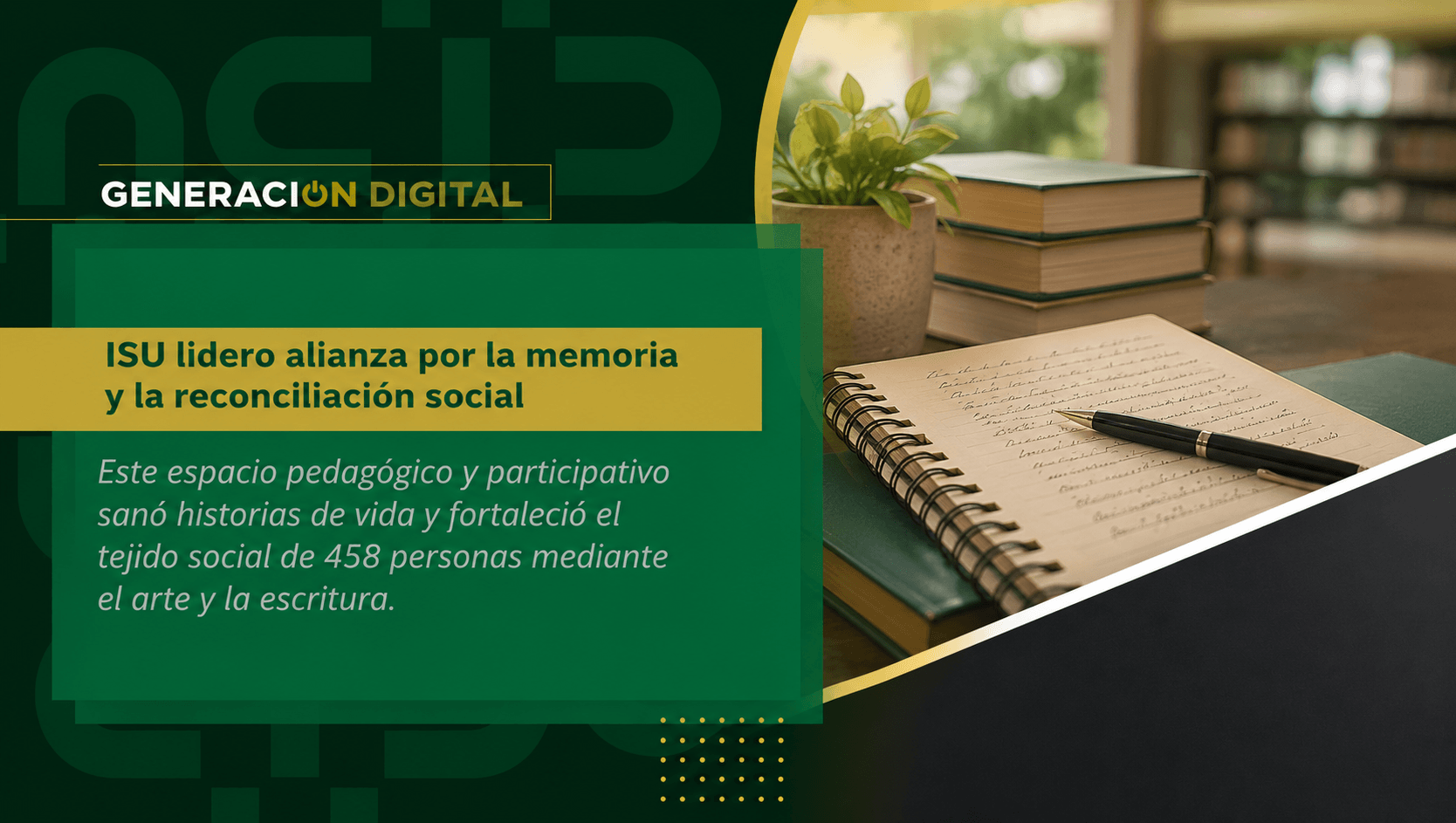 ISU lidero alianza por la memoria y la reconciliación social