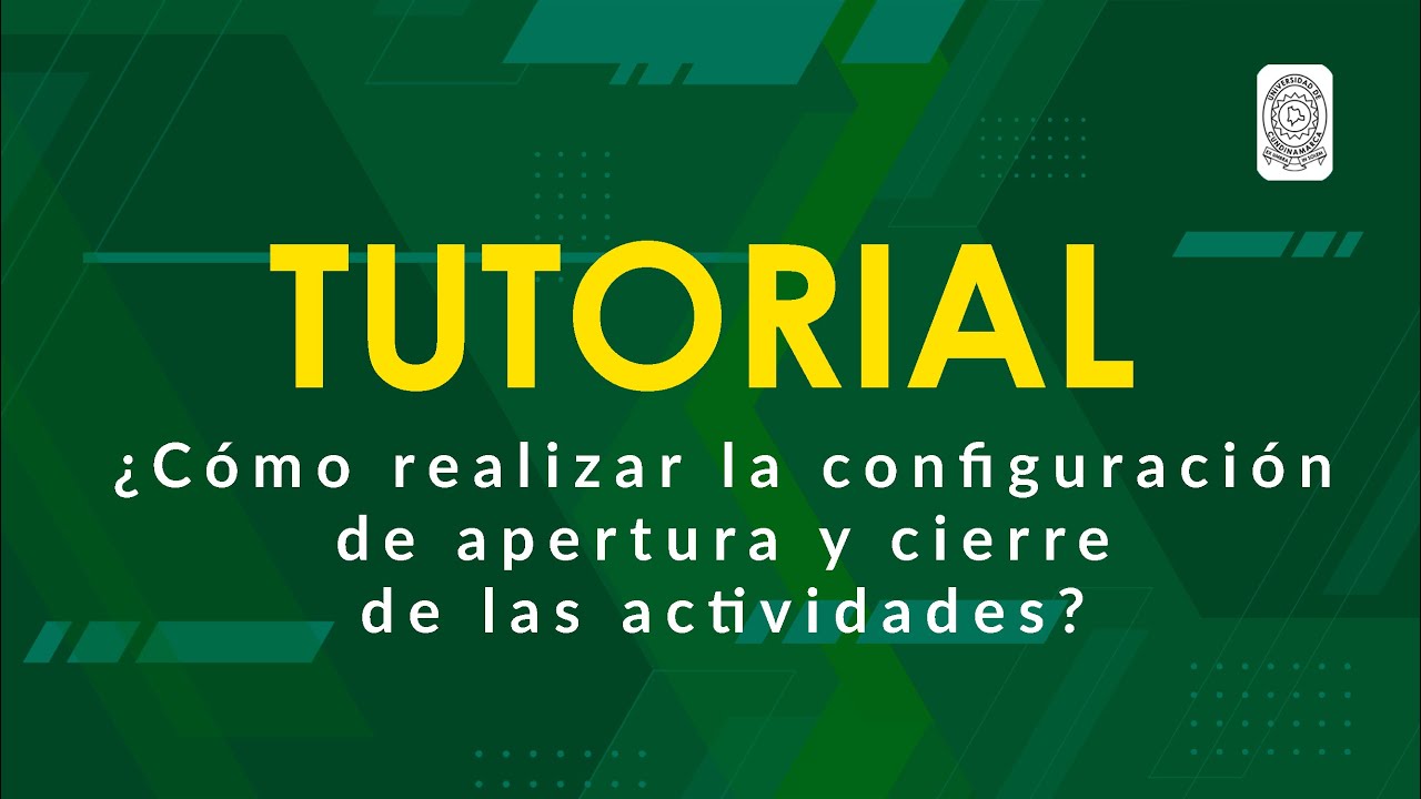 ¿Cómo realizar la configuración de apertura y cierre de las actividades? Como realizar la configuración de apertura y cierre de las actividades inicia sesión. Haz clic en accede con tu correo electrónico institucional para ingresar a la plataforma de la Universidad como gestor, ingresa en la parte superior derecha en la sección mis cursos. Allí te aparecerán todos los cursos que tienes asignados como gestor. Haz clic en el curso que deseas editar. Activa el botón modo de edición en la parte superior derecha selecciona la actividad que desea aceitar. Haz clic en los 3 puntos que se encuentran en la parte superior derecha. Seguidamente, da clic en el apartado editar ajustes deslizate a llegar a la sección de disponibilidad. Configura la fecha y hora en cada 1. 1 de los ítems, según corresponda. Haz clic en guardar cambios y mostrar. Verifica que los cambios se vean reflejados en la actividad.