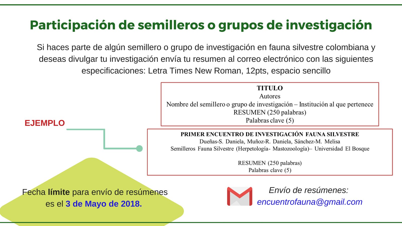 2do ENCUENTRO DE INVESTIGACIÓN EN FAUNA SILVESTRE — imagen 4 de 4 2do ENCUENTRO DE INVESTIGACIÓN EN FAUNA SILVESTRE — imagen 4 de 4