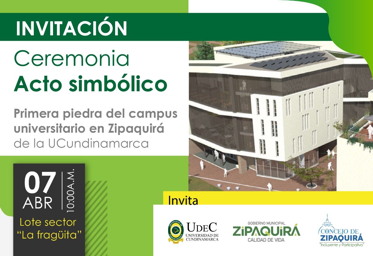 Ceremonial event, laying the foundation stone for the new Zipaquirá headquarters