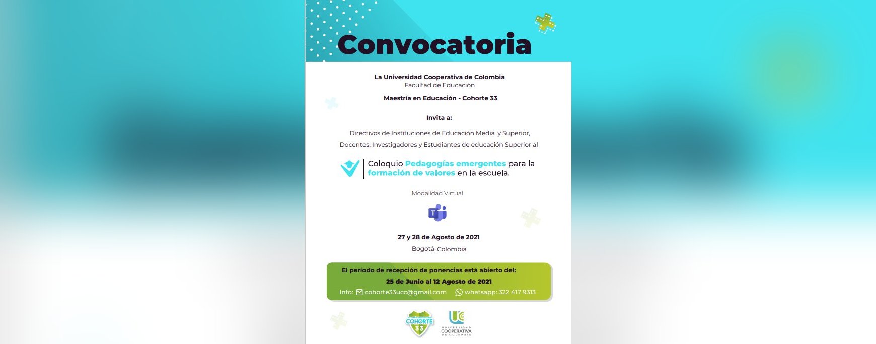 Coloquio Pedagogìas emergentes para la formaciòn en valores en la escuela