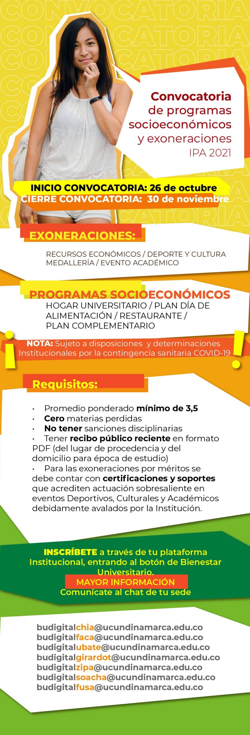 Call for socioeconomic programs and IPA exemptions 2021