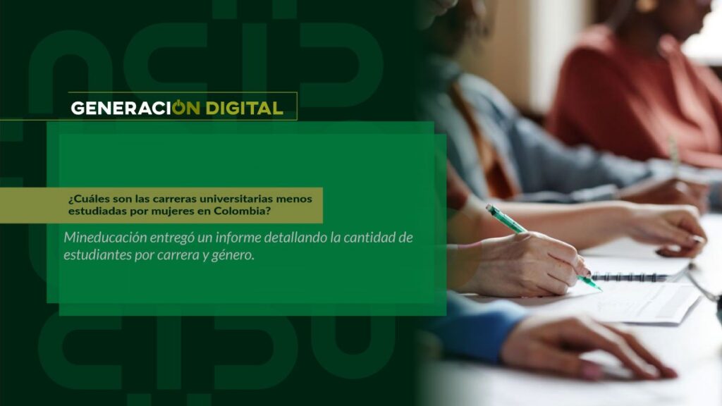 ¿Cuáles son las carreras universitarias menos estudiadas por mujeres en Colombia?