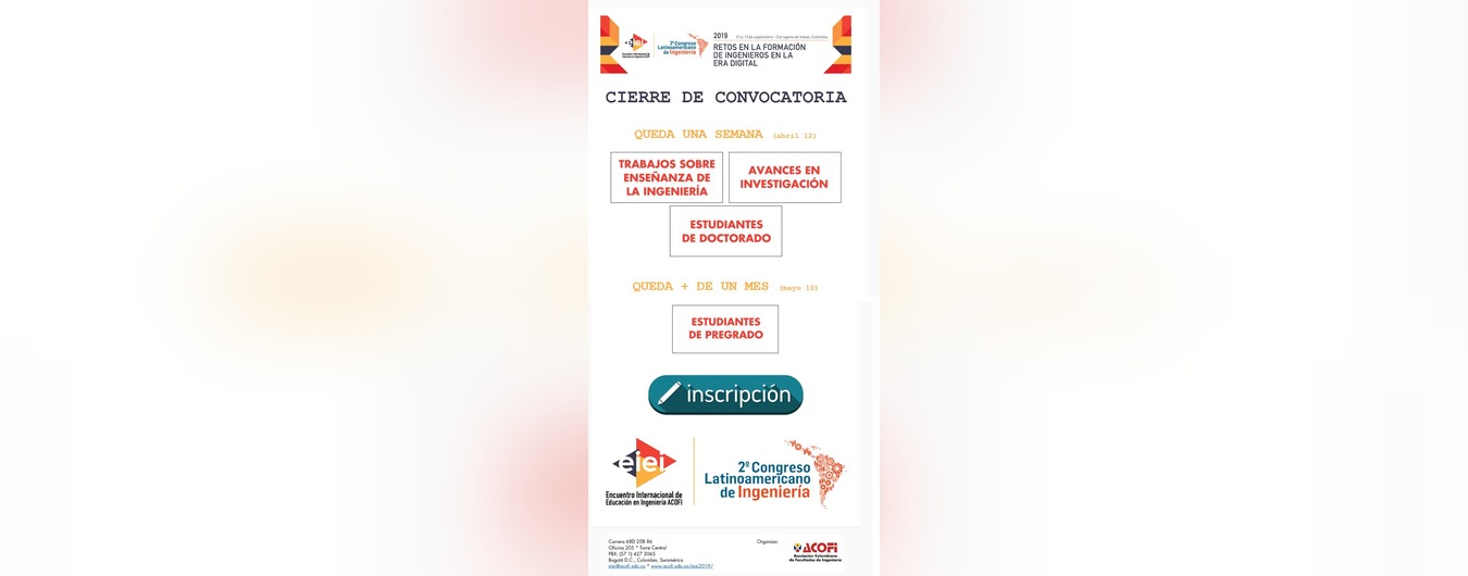 EIEI ACOFI 2019 – CIERRE DE CONVOCATORIA