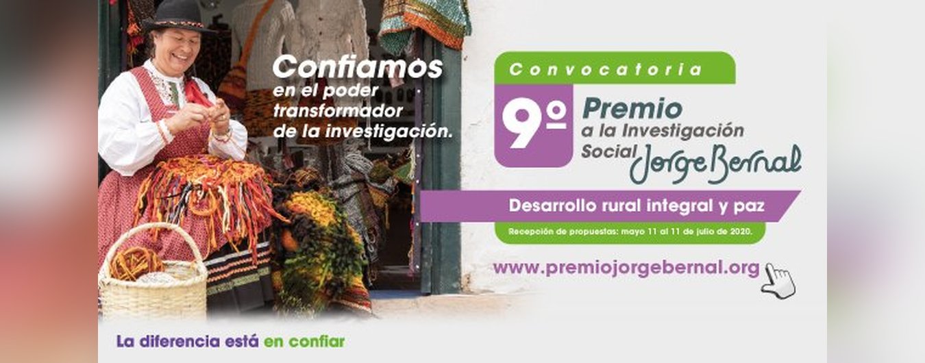 Está abierta la convocatoria de investigación social a la 9 versión del Premio Jorge Bernal