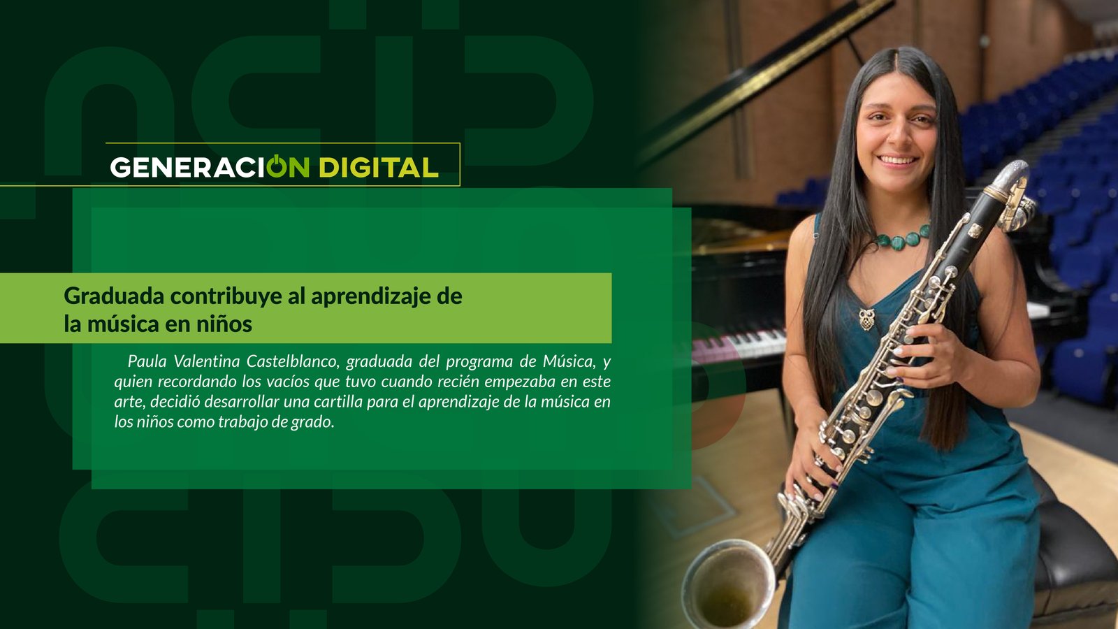 Graduada contribuye al aprendizaje de la música en niños