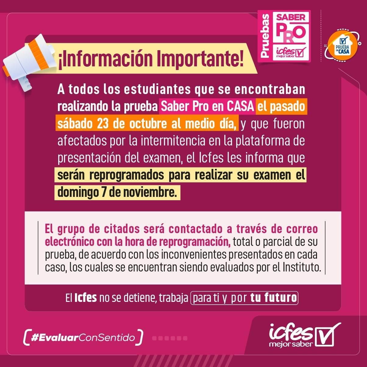Información importante pruebas Saber Pro en casa Información importante pruebas Saber Pro en casa