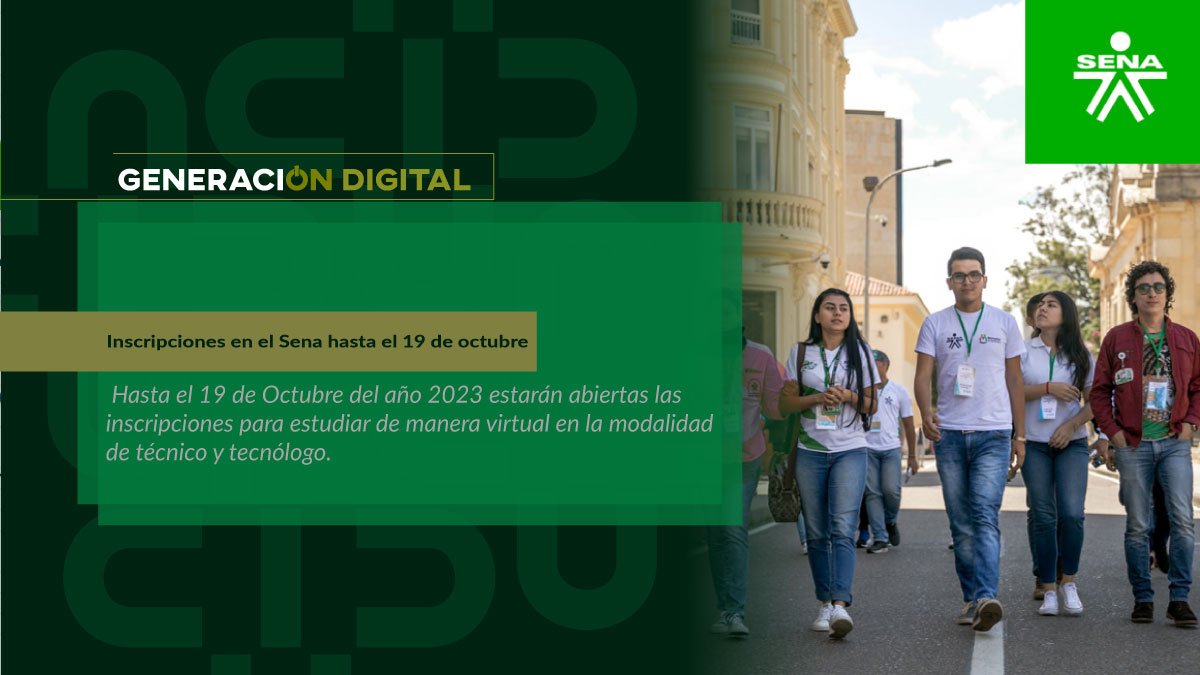 Inscripciones en el Sena hasta el 19 de octubre