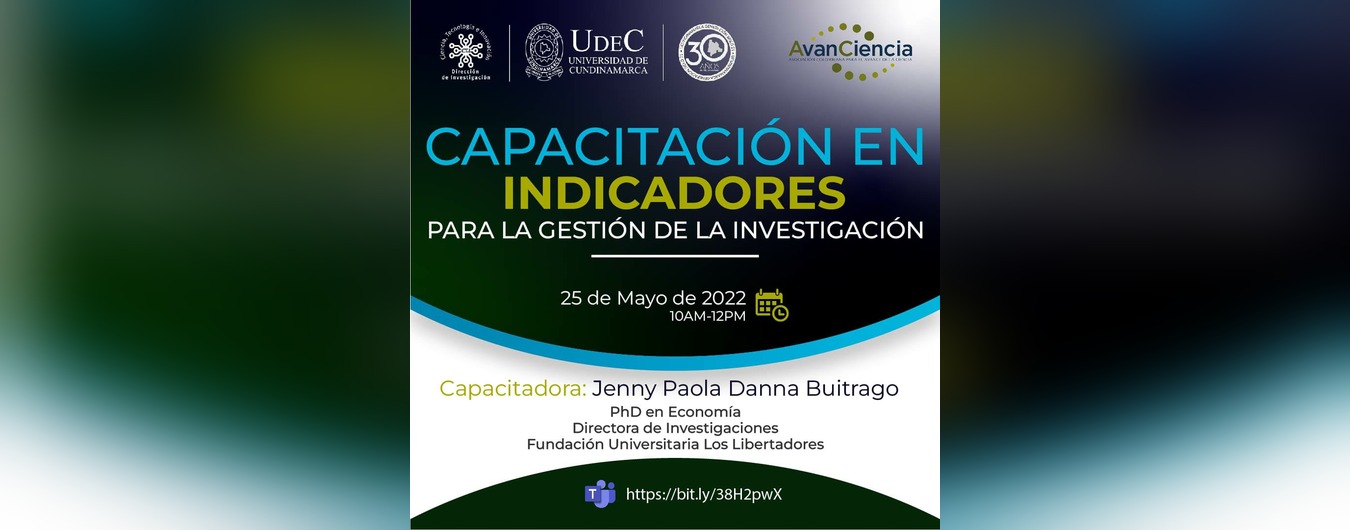 Invitación a capacitación en Indicadores para la Gestión de la Investigación