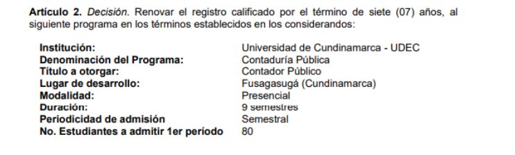 MEN renovó registro calificado — imagen 2 de 2 MEN renovó registro calificado — imagen 2 de 2