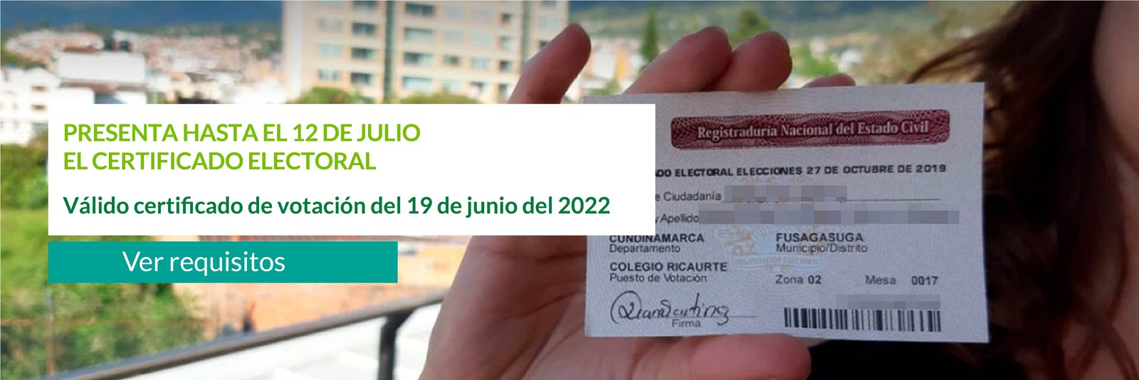 Nueva fecha para cargue y revisión del certificado electoral — imagen 1 de 4