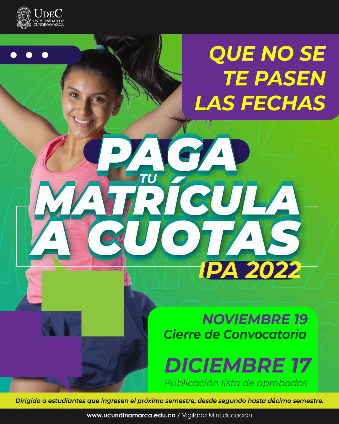 Pago de matrícula a cuotas