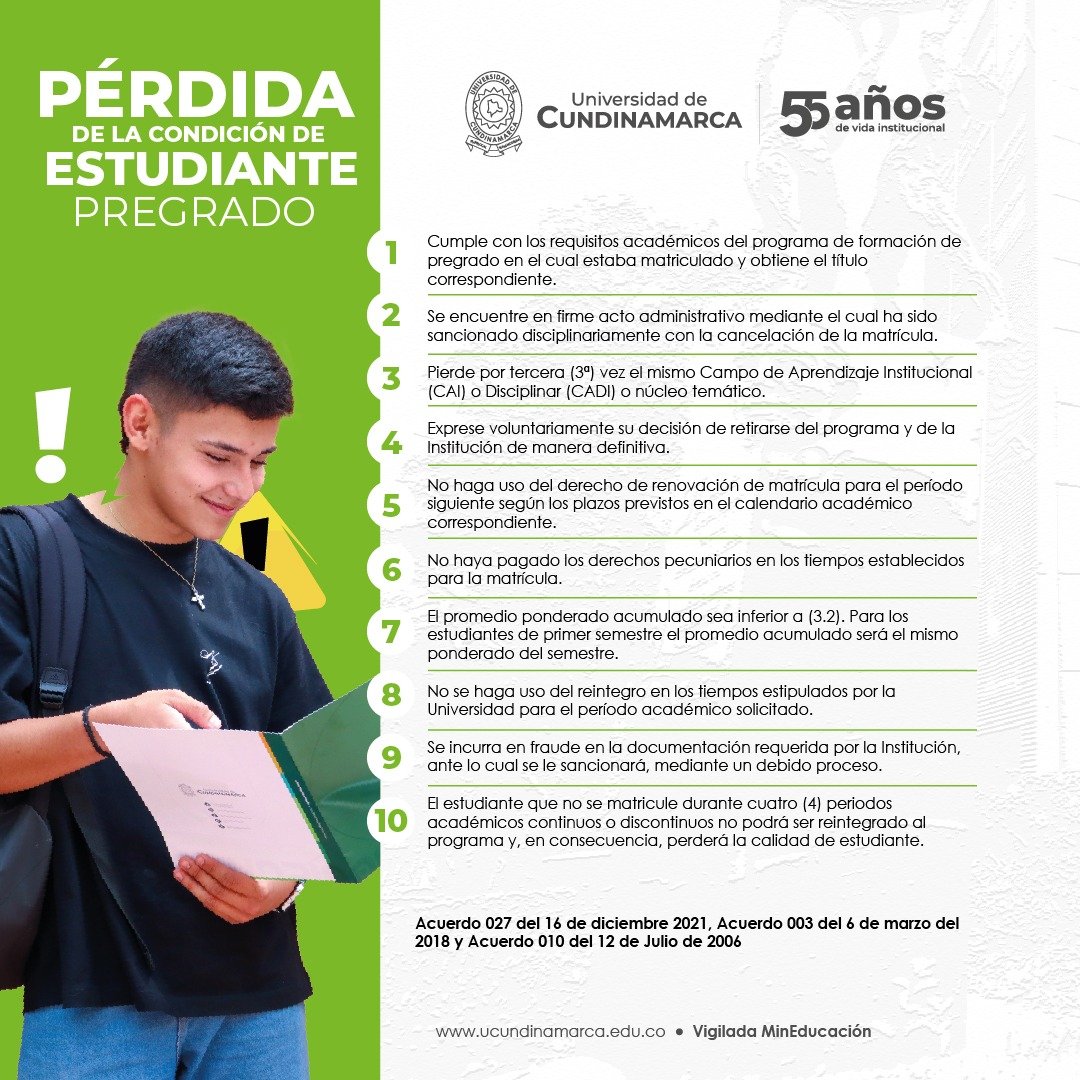 Pérdida de condición de estudiante — imagen 1 de 2