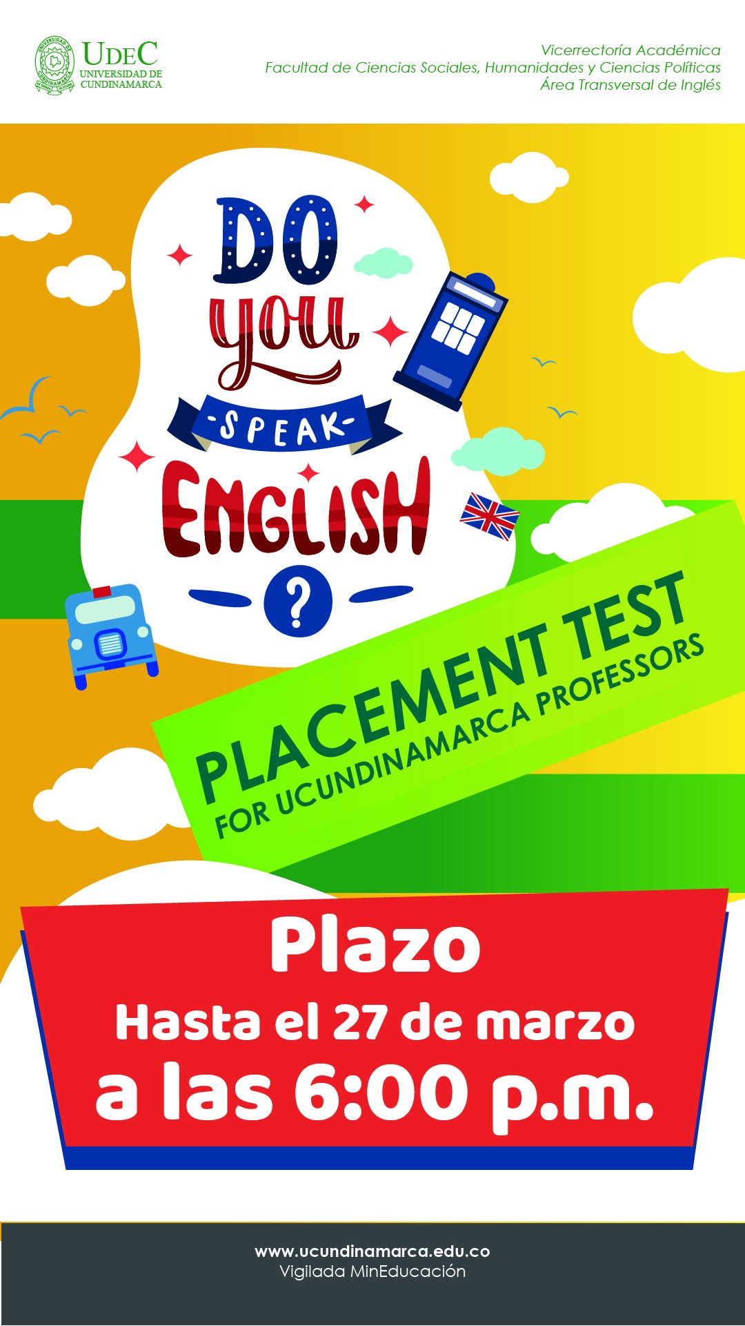 Placement test for UCundinamarca professors