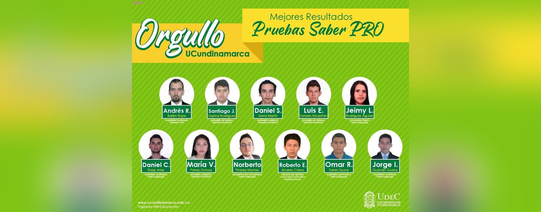 Reconocimiento virtual a los mejores resultados de las pruebas Saber Pro 2019 — imagen 1 de 2