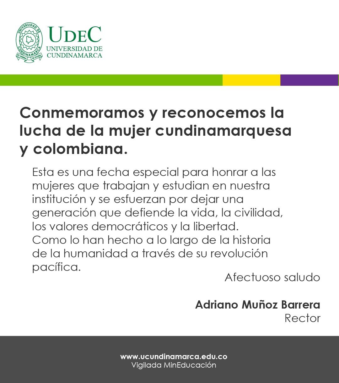 Saludo rectoral día de la mujer
