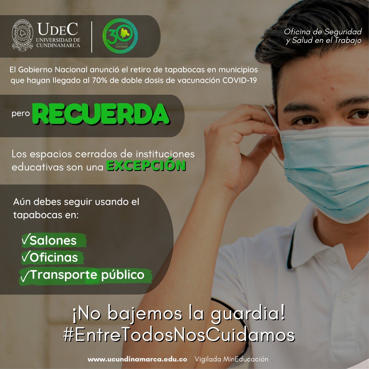 Seguimos con el tapabocas en el aula