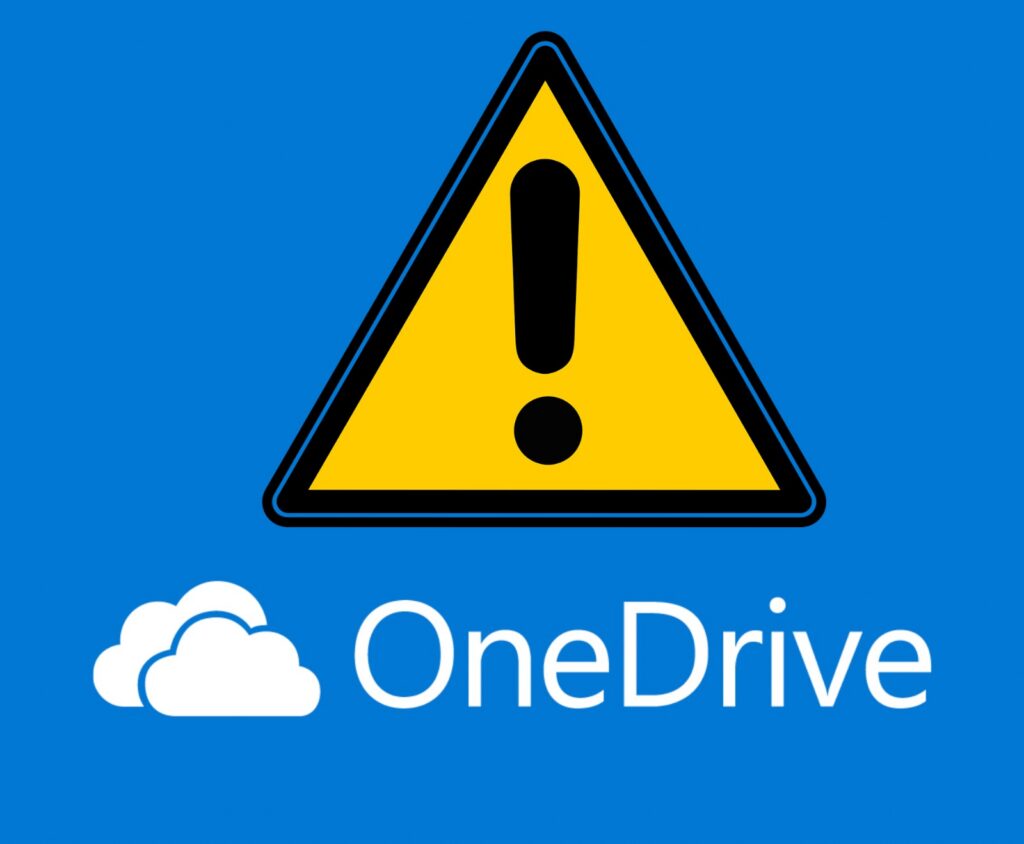 Ícono de advertencia de OneDrive por contingencia de almacenamiento