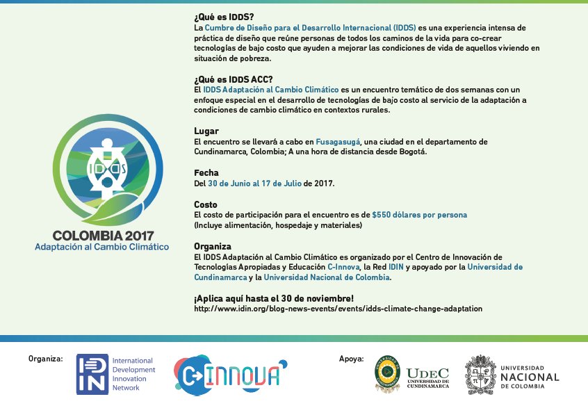 UCundinamarca sede de IDDS: Adaptación al Cambio Climático en Colombia 2017