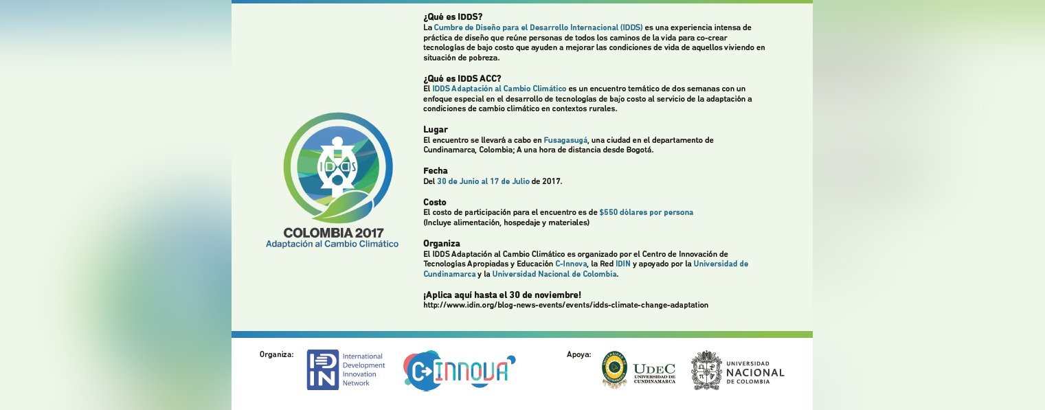 UCundinamarca sede de IDDS: Adaptación al Cambio Climático en Colombia 2017