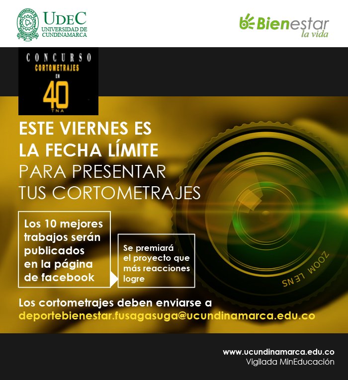 Viernes 8 de mayo, cierra convocatoria de cortometrajes